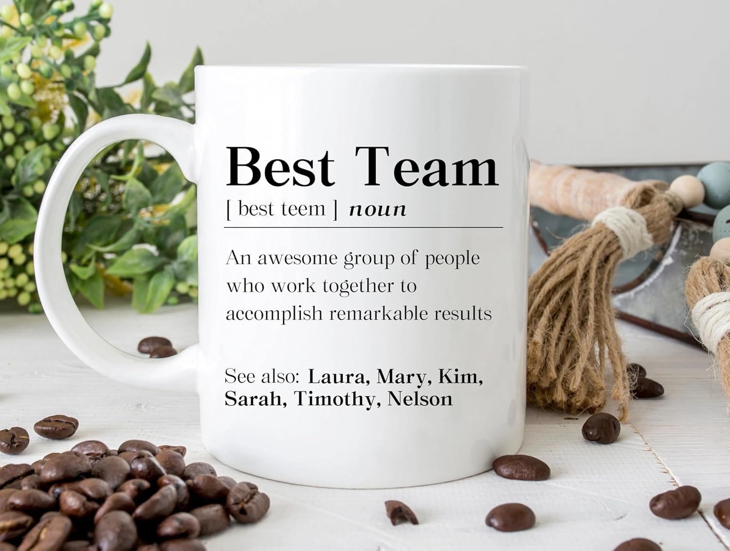Personalized Best Team Coffee Mug 2025 Custom Definition Ceramic Coffee Cups For Employee Appreciation Christmas Appreciation Gifts For