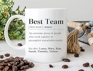 Personalized Best Team Coffee Mug 2025 Custom Definition Ceramic Coffee Cups For Employee Appreciation Christmas Appreciation Gifts For