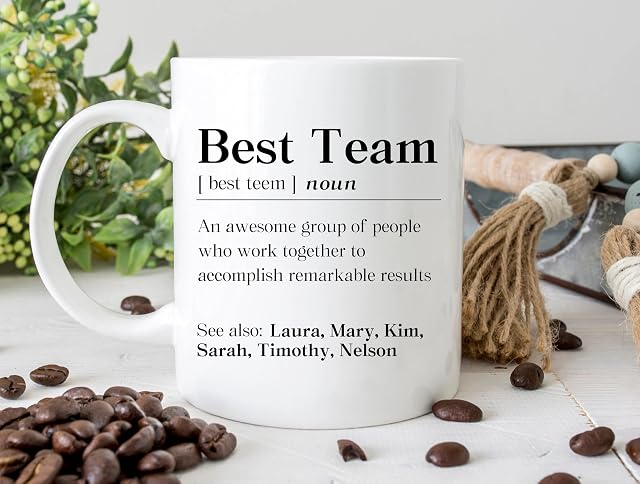 Personalized Best Team Coffee Mug 2025 Custom Definition Ceramic Coffee Cups For Employee Appreciation Christmas Appreciation Gifts For