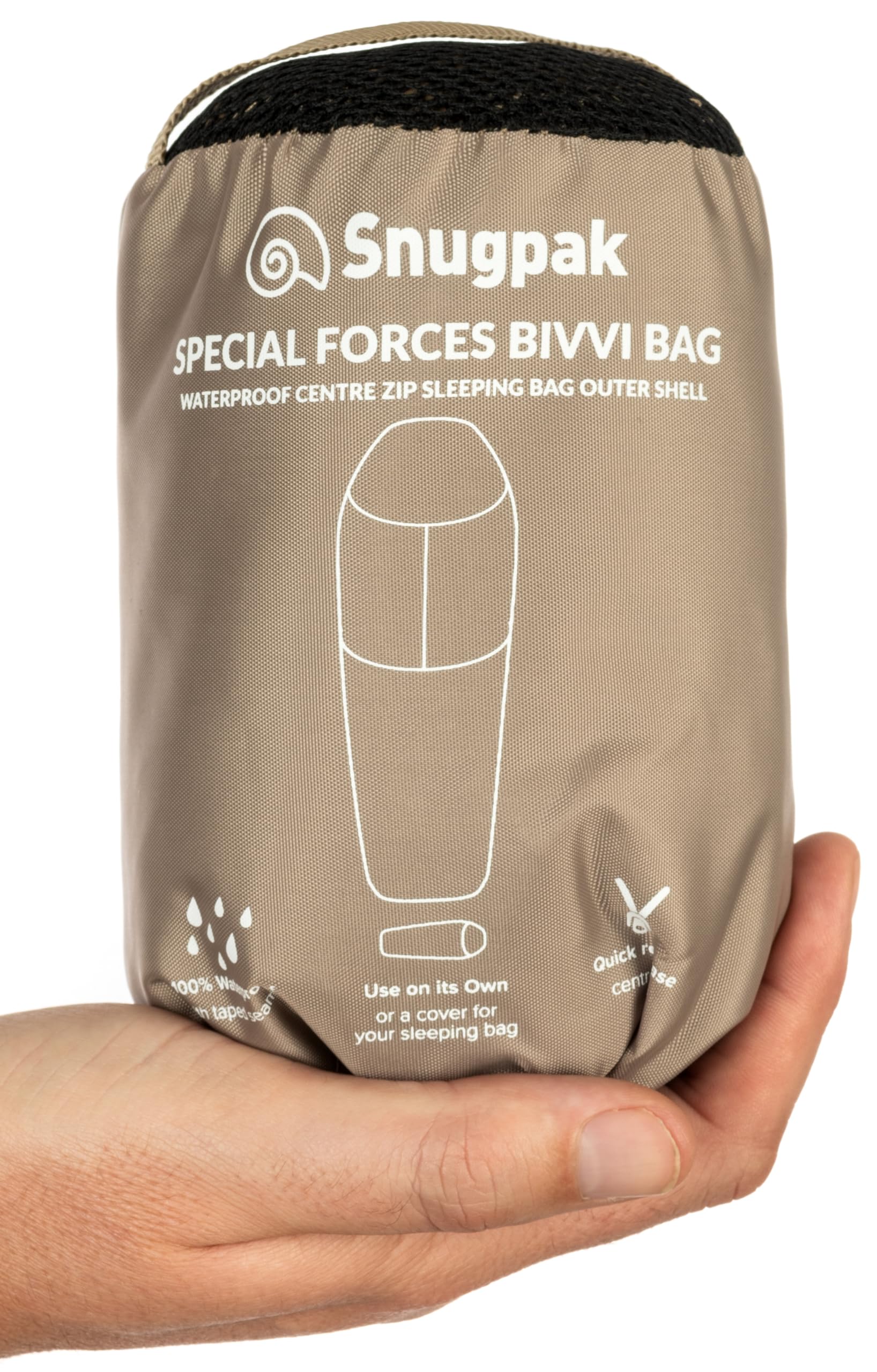 Snugpak Special Forces Bivvi Bag WGTE - Lightweight Outdoor Survival Gear with Breathable, Waterproof Paratex Fabric, Quick Release Zip - Bivvy Bag for Adventure, Camping & Emergency