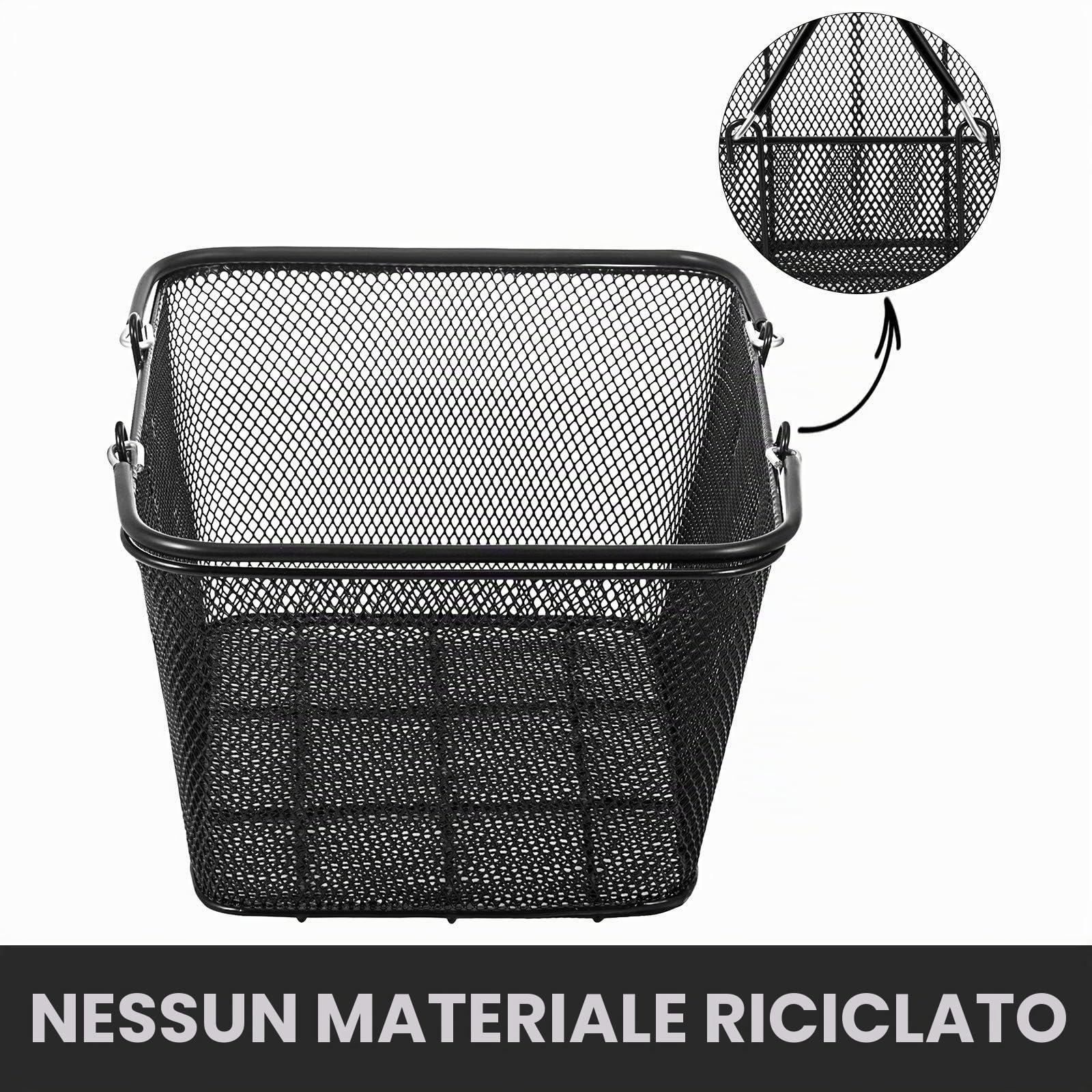 VEVOR 12 cestini per la spesa con manici, cestino per la spesa in metallo nero portatile, in rete metallica per supermercati, nero