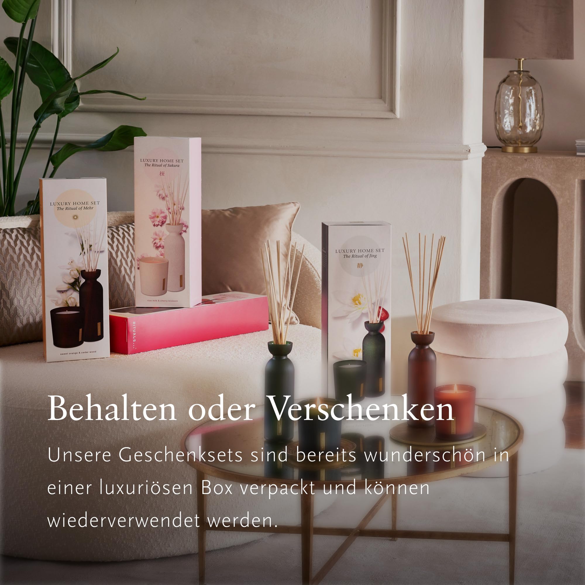 RITUALS Geschenkbox Das Ritual des Ayurveda | Geschenkset mit Duftkerze und Duftstäbchen | Ausgleichender Duft aus indischer Rose und süßem Mandelöl