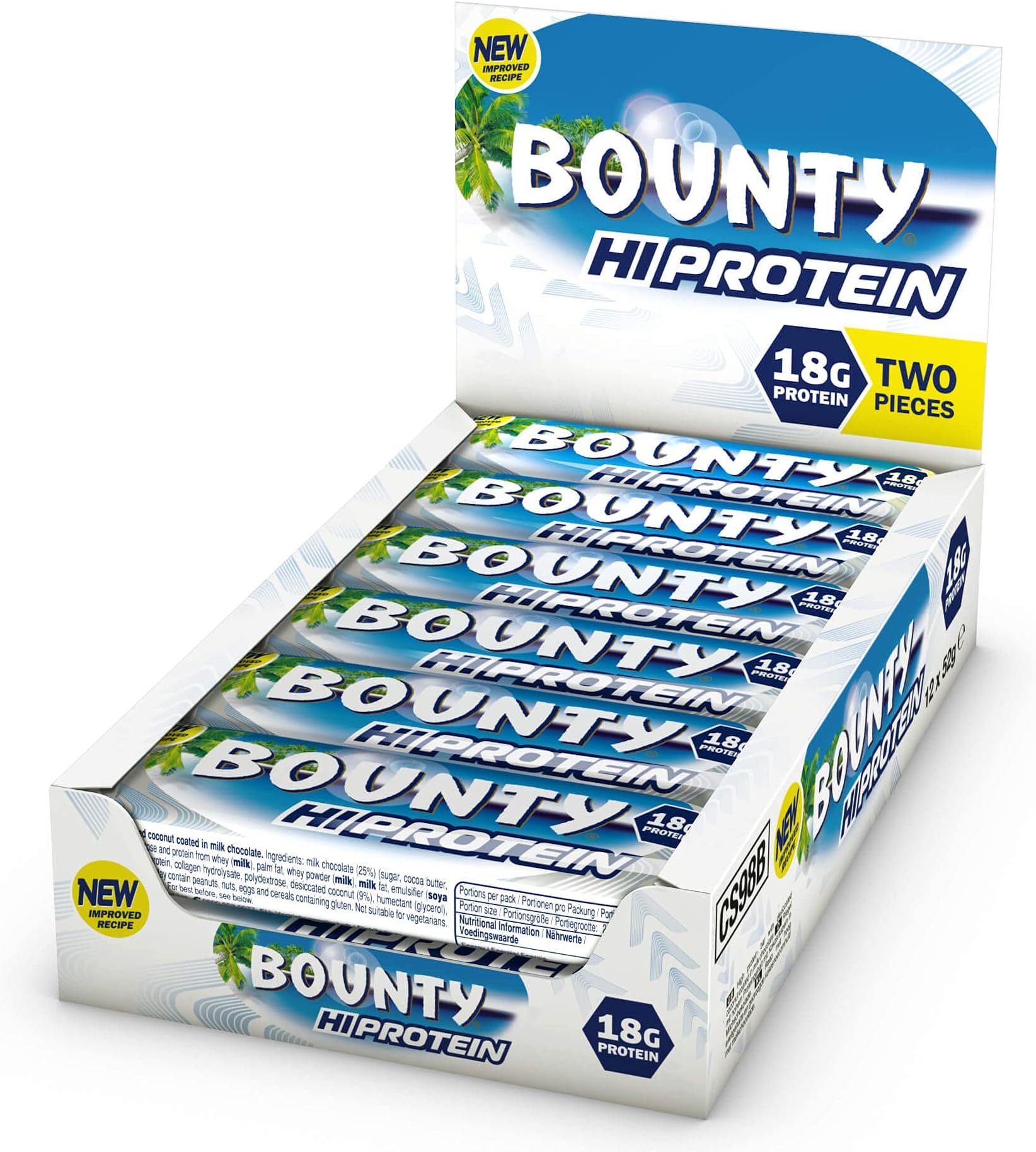 HI-PROTEIN BAR Coconut 12x52g