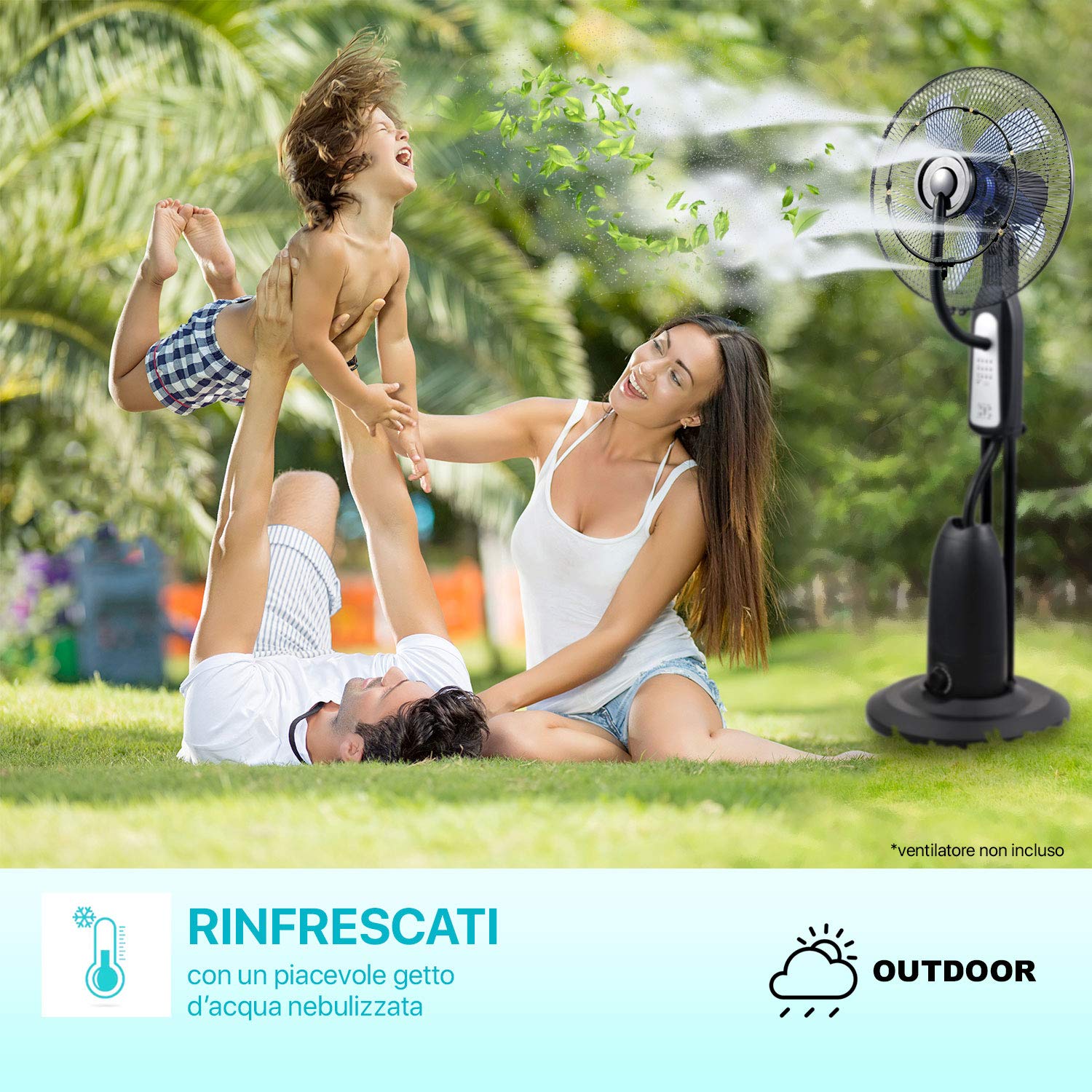 DARDARUGA Kit Brumisateur Jardin 5 Buses Laiton - Pour Ventilateur Extérieur, Rafraîchissement Puissant 30 Cm