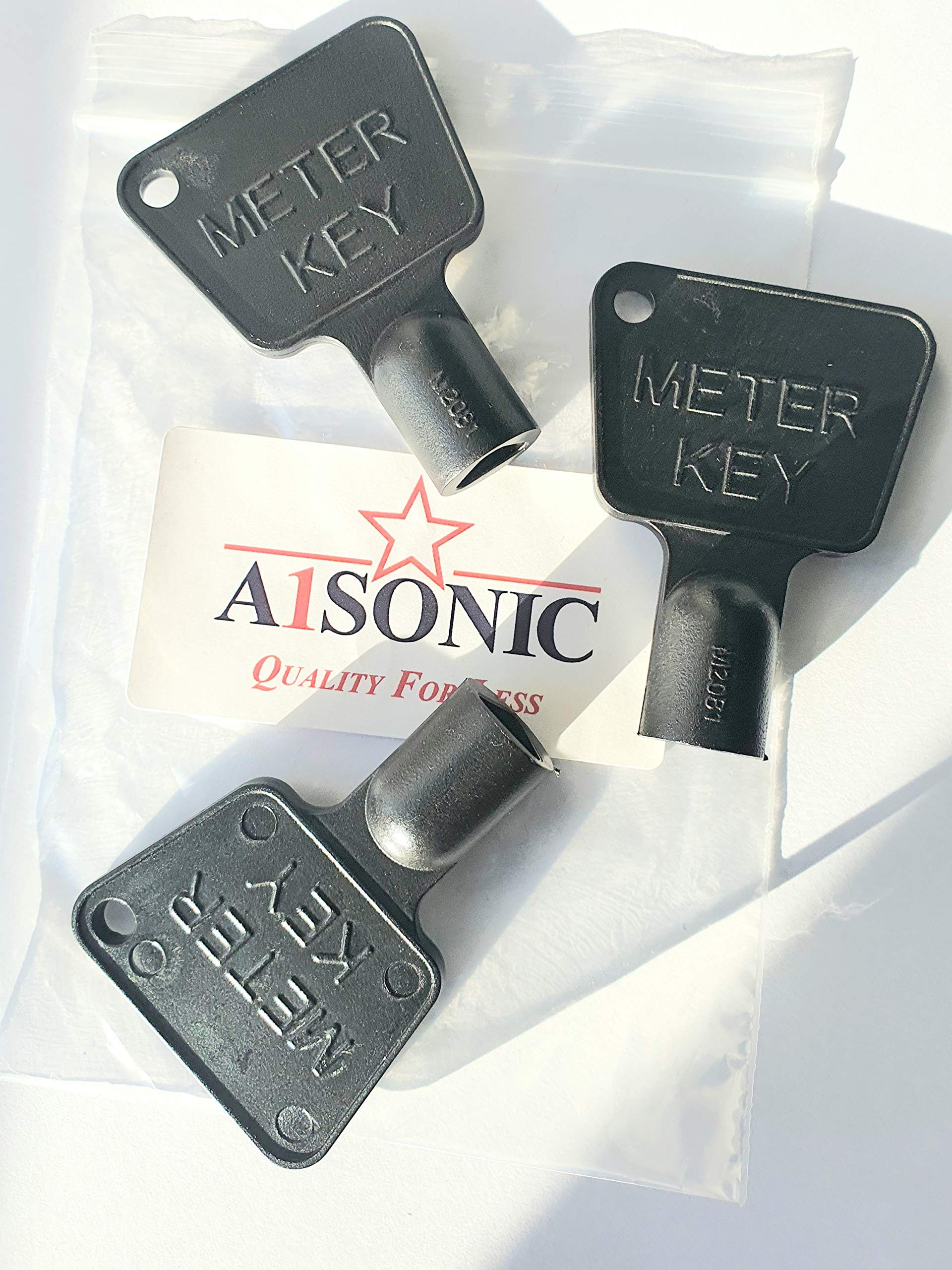 Buy A1SONIC® Meter Box Key Triangular Electric Utility Meter Box Key Black Plastic Key (Three