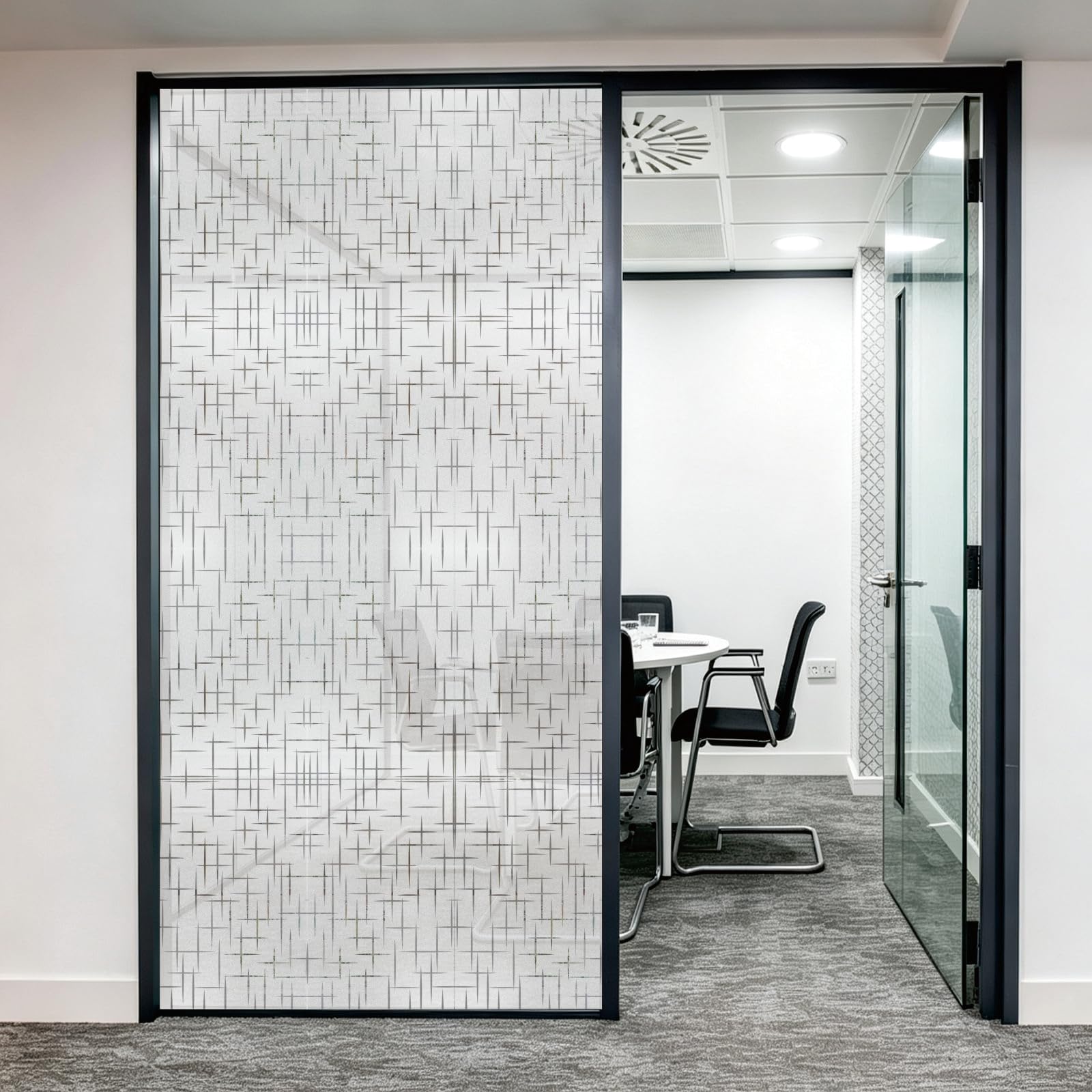 Pellicola Smerigliata 50 x 850 cm Non Adesiva Adesivo Statico, Controllo Del Calore, Protezione Privacy, Anti-Uv, Adesivo in Vetro Smerigliato per Superfici in Vetro, Stella