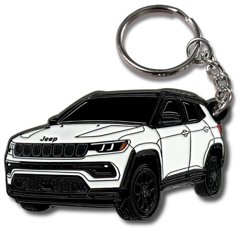 Chaveiro metálico para Jeep Compass branco FOUR WHEEL BEAST
