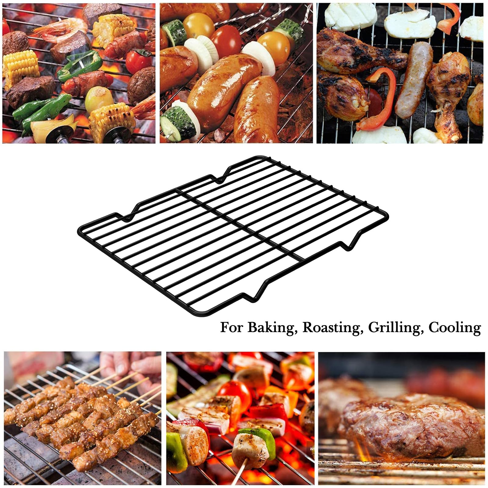 Linkidea Metal Grate Cooling Rack Pack of 2, Stainless Steel Baking Cooling Rack Rectangle 7.8'' x 10.2'' - Image 3