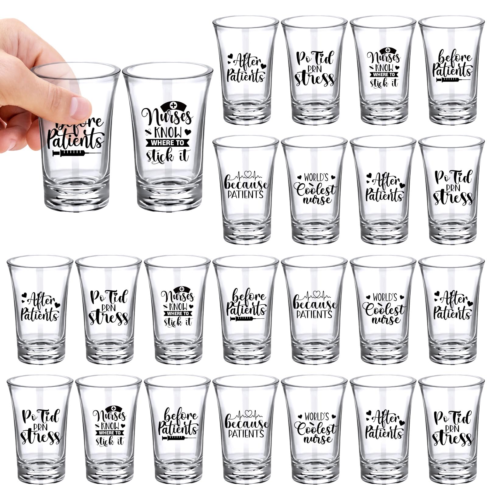 Lot de 24 verres à shot en plastique transparent pour fête et anniversaire