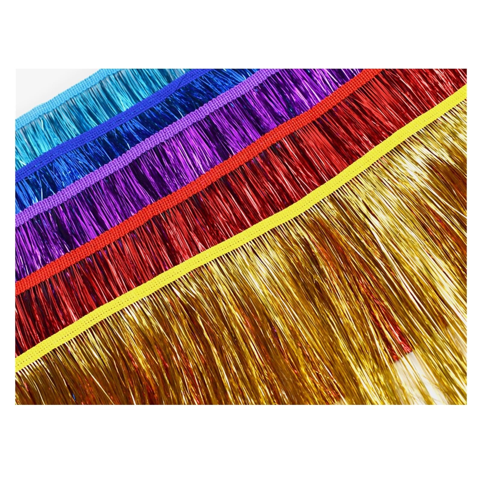 5/10M 10/15/20cm Glänzende Quasten Fransen Nähen Kleidung Spitze Fransen Trim Latin Kleid Vorhang Dekoration(RoyalBlue,20cm-10Meters)