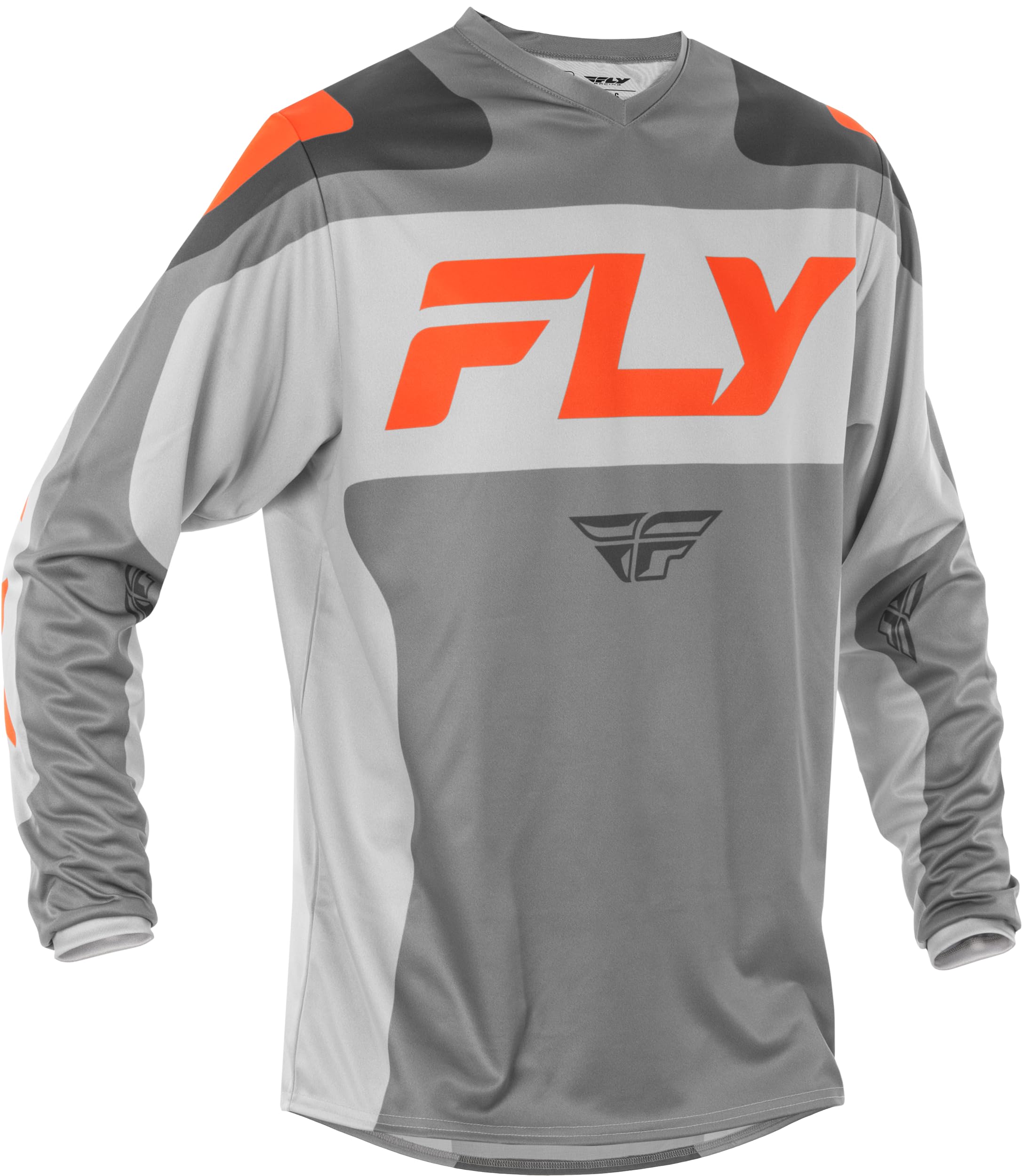 Fly Racing Camiseta F-16 para hombre (gris/naranja, 2XL)