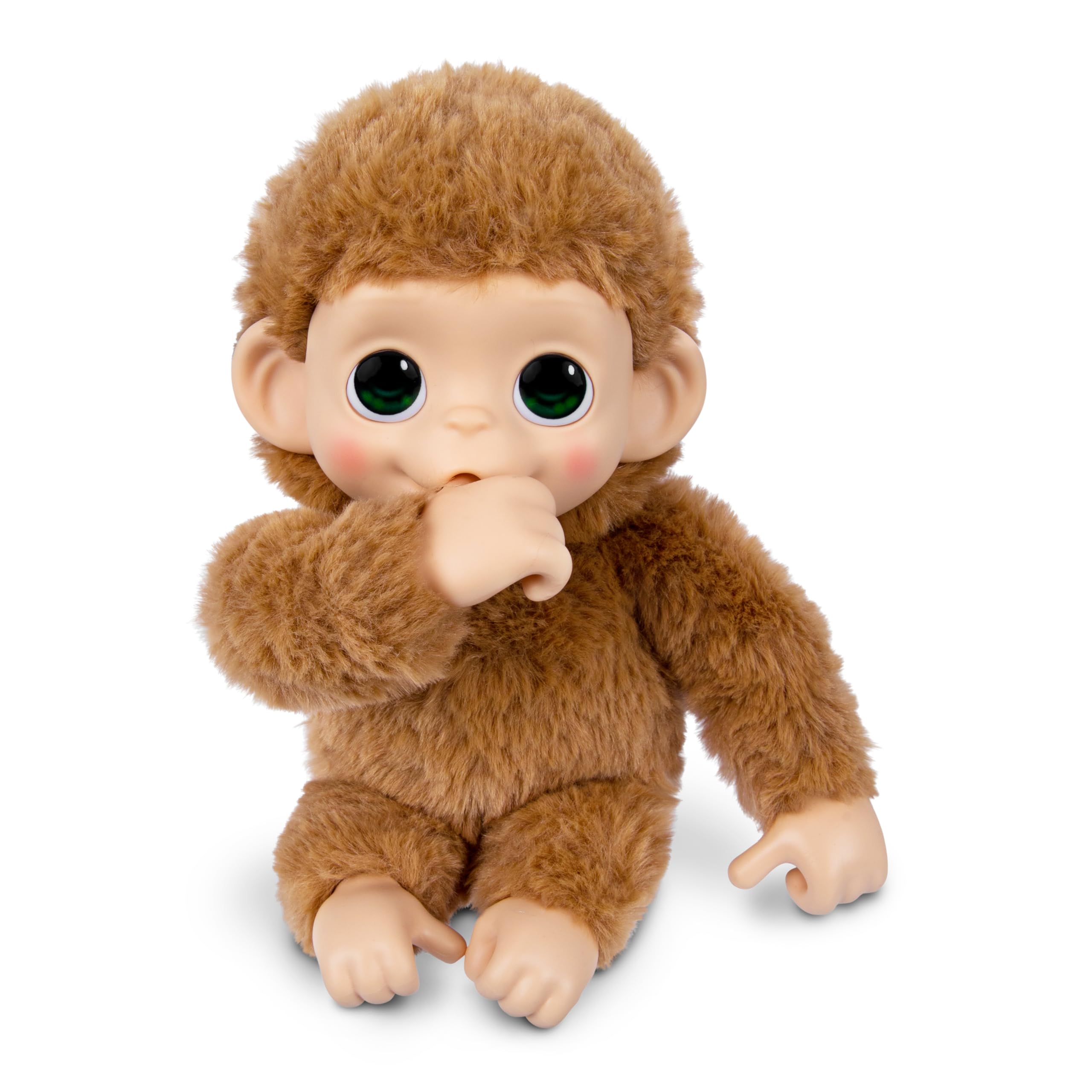 Little Live Pets Baby Monkey Minis - Pepi Peach. Interaktywna zabawka dla zwierząt domowych. Ponad 20 dźwięków i reakcji. Miękkie brązowe futro, 18,8 cm wysokości. Super realistyczny. Karmić