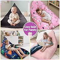 Vista 3 de Jorbest Almacenamiento de puf de animales de peluche, bonita construcción para niños y adultos, fundas de terciopelo de lujo para puf solo sin