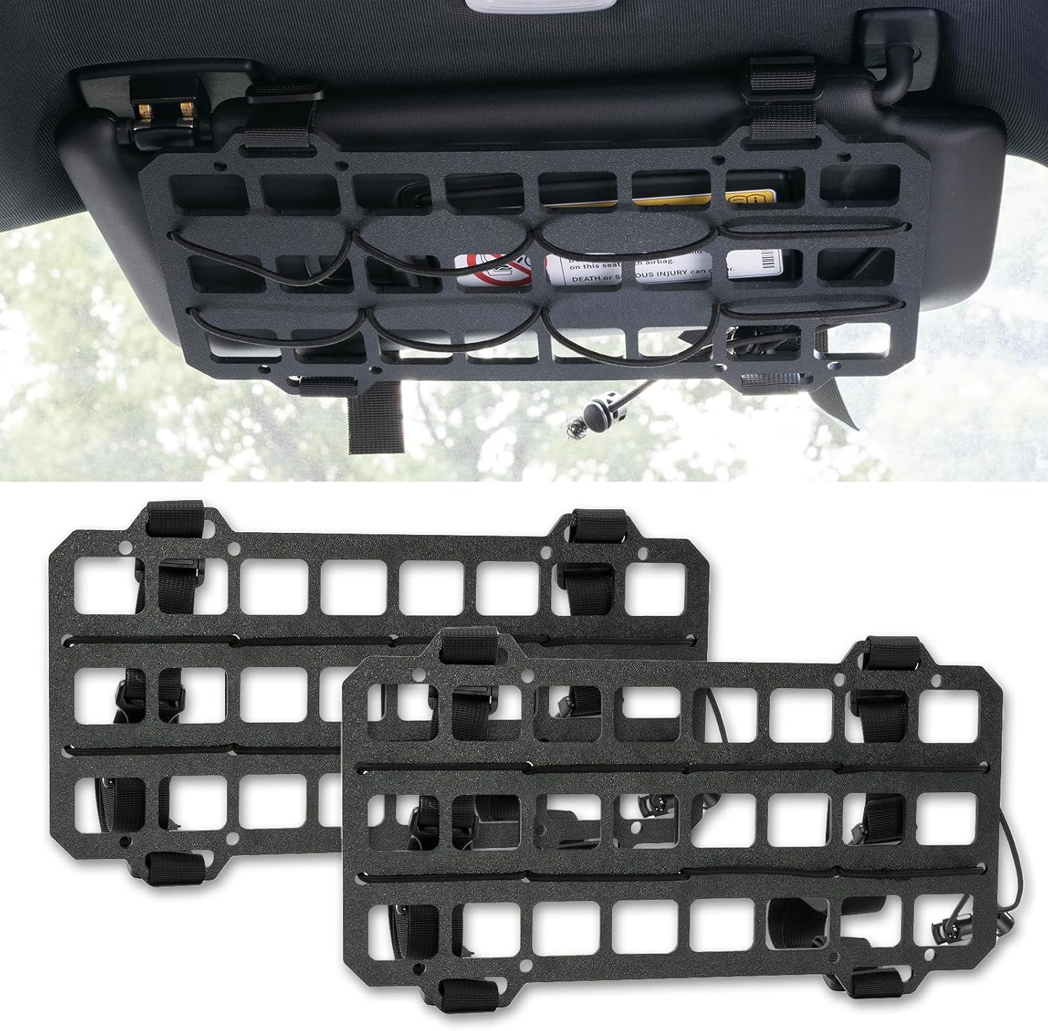 Amazon.com: XUKEY 2 Pcs MOLLE Car Sun Visor Organizer,Vehicle Rigid ...