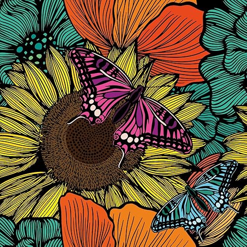 Miniatura 1 de Papel tapiz autoadhesivo de 18 x 236 pulgadas, pintura al óleo, girasol, colorido, para despegar y pegar, papel de contacto extraíble, papel de