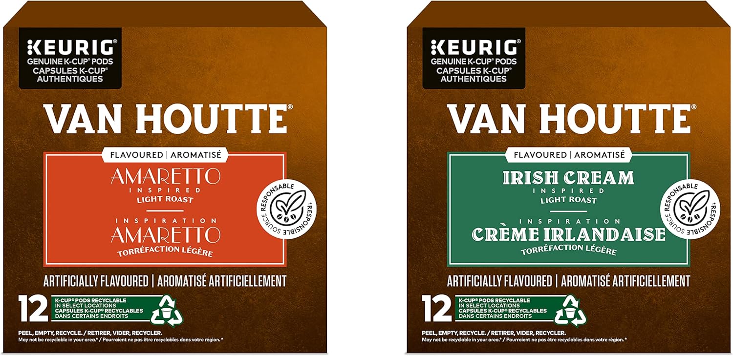 Van Houtte Irish Cream and Amaretto KCup Coffee Pods, 12 Count for
