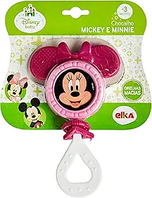 Minnie Chocalho Elka Rosa Escuro Com Rosa Claro