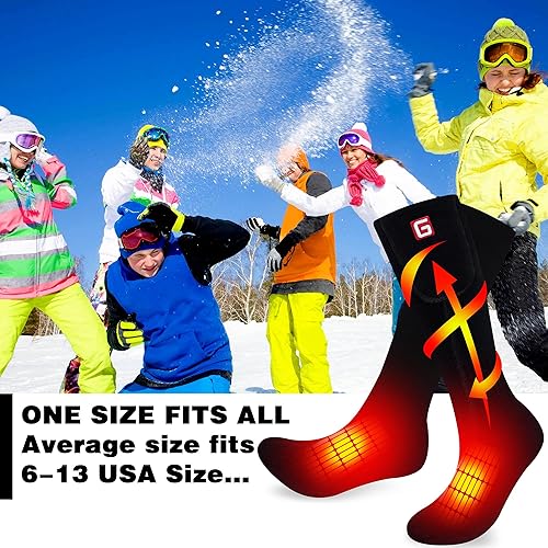 Miniatura 7 de Rabbitroom Calcetines térmicos para hombres y mujeres, recargables con batería eléctrica con ajuste de 3 niveles, calcetines de invierno con