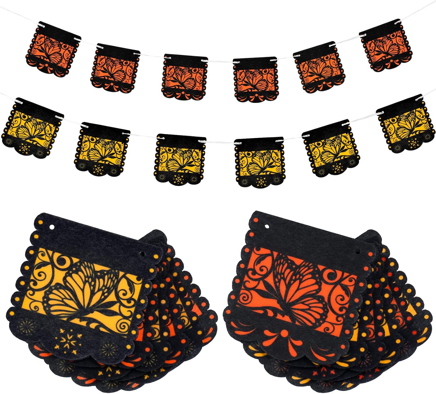 Bandera Decorativa Día De Muertos - Tela Poliéster, Diseño Tradicional Con Calaveras, Ideal Para Halloween O Altar