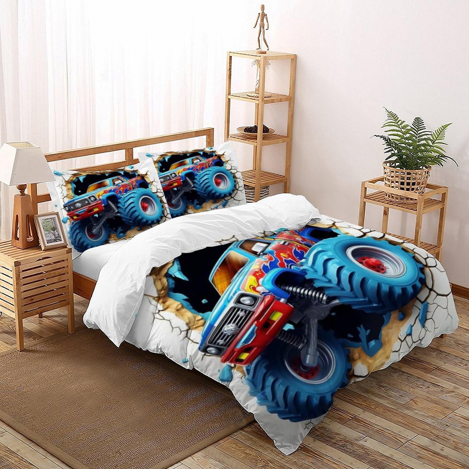 Housse de couette tout-terrain 200x200 microfibre respirante parure de lit garçon 2 personnes