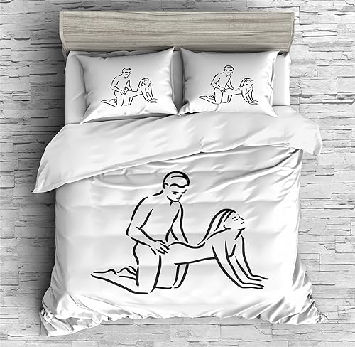 Miniatura 5 de Passionate Couple Bedding Funny Love Warm Couple Duvet Cover Set Girl Boy Kids Bed Sets 234PCS Quilt CoversSheetsPillow Shams,TwinFullQueenKing