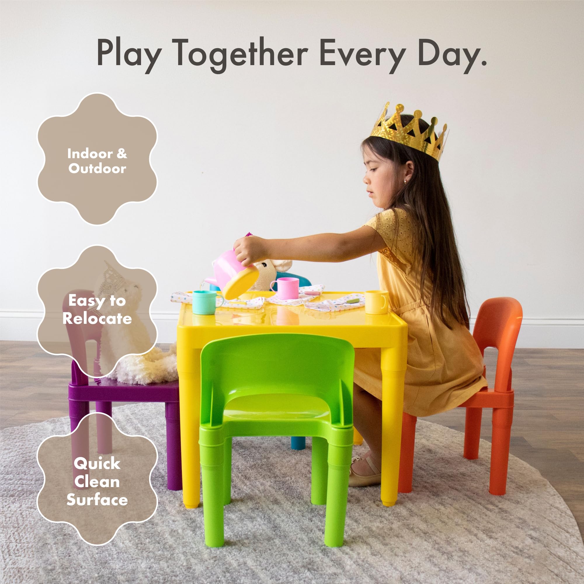 Humble Crew Toddler Table and Chair Set for Kids, Indoor Outdoor, Plastic — Amazon image 5