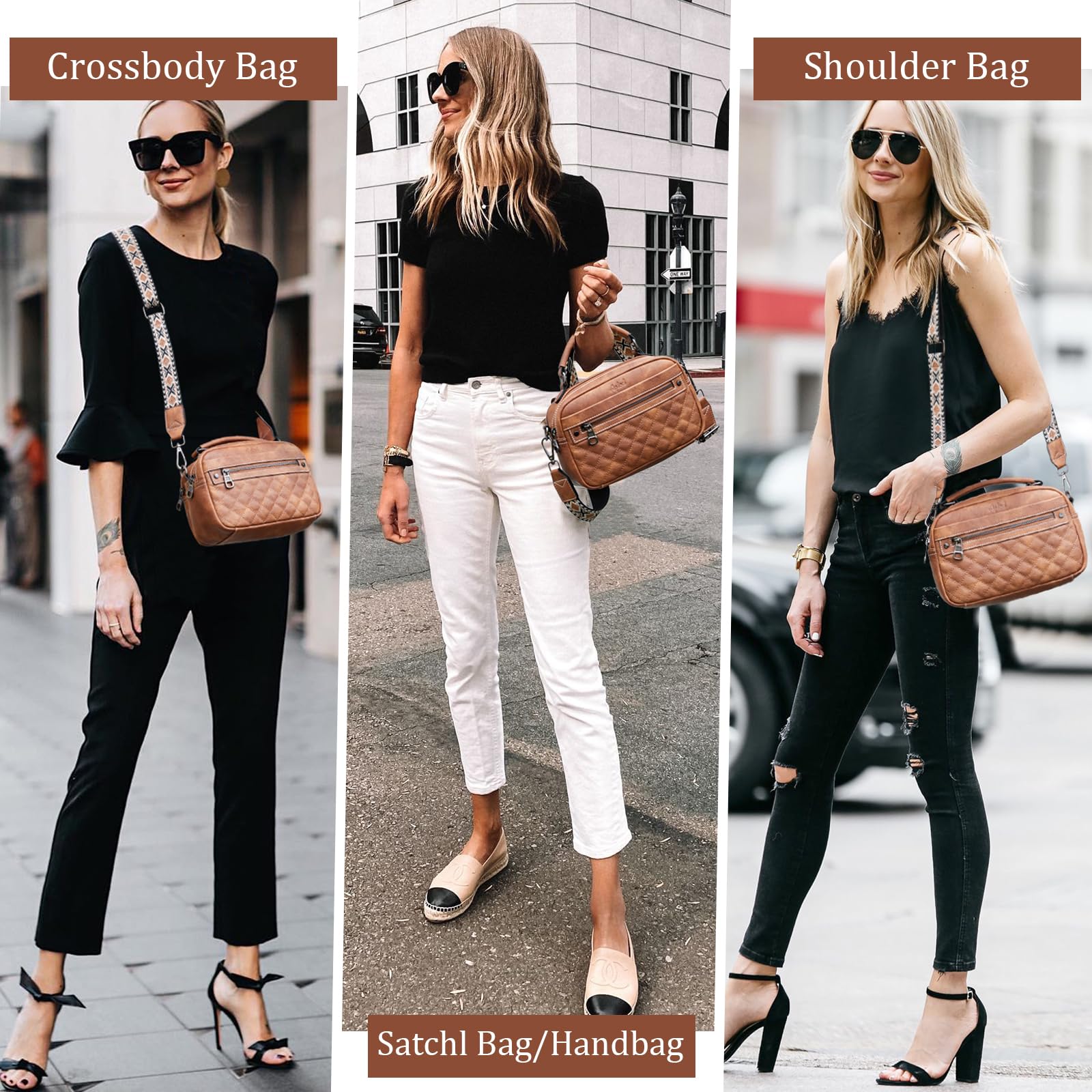 AGLOD Crossbody Bags for Women Vegan Leather Shoulder Handbags Small Cross Body Purses for Women Trendy with Wide Strap