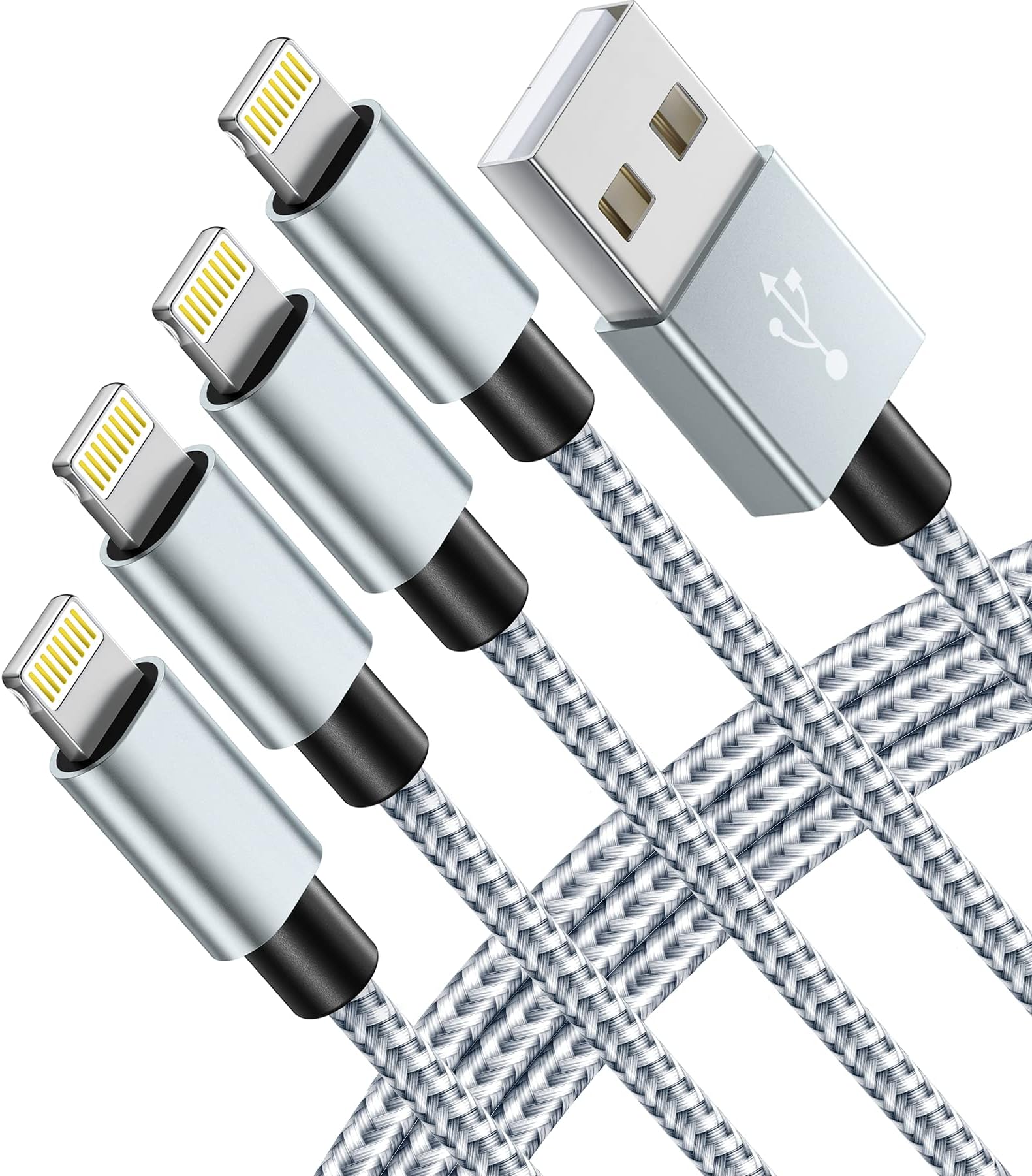 IDiSON MFi Certified iPhone Charger, 4Packs(3/6/6/10FT) USB