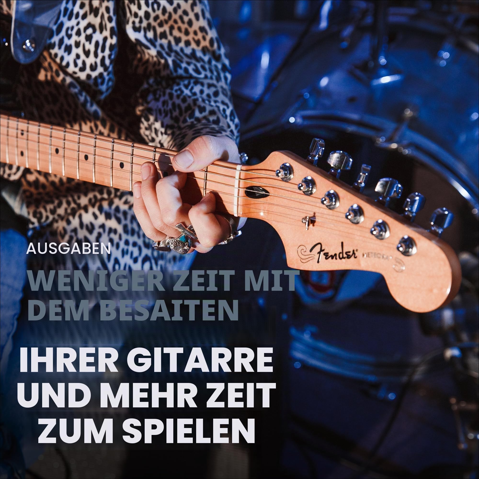 Fender Locking-Mechaniken für Stratocaster Telecaster E-Gitarre, selbstsichernde Stimmmechaniken, präzise Stimmstabilität, einfache Montage, hochwertig, langlebig, 6er-Pack, Chrom