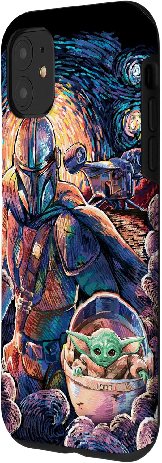 Star Wars The Mandalorian & Grogu Starry Night Van Gogh Case for iPhone 11