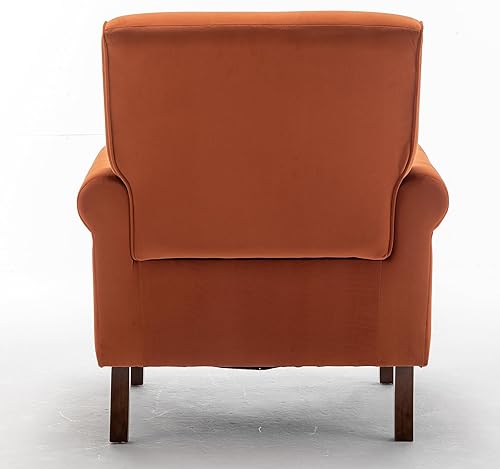 Miniatura 4 de Sillón clásico con marco de madera de abedul y cómodos reposabrazos enrollados, sillones para sala de estar, dormitorio y decoración de oficina,