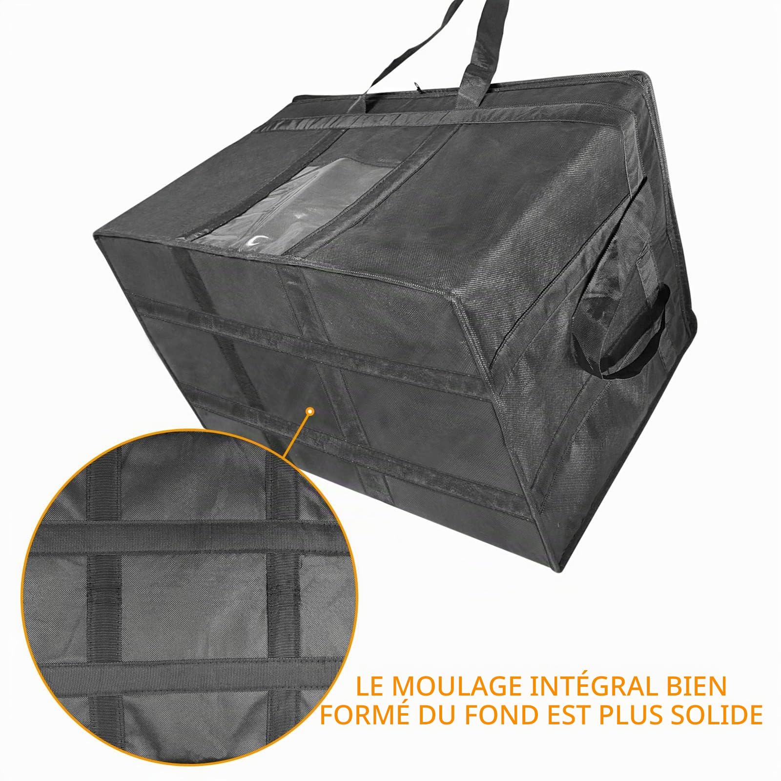 XXXL avec fermeture éclair, sacs de courses réutilisables, pour garder les aliments chauds ou froids, idéal pour la restauration, les restaurants, les épiceries, couleur noire, 58,1 x 38,1 x 35,6 cm