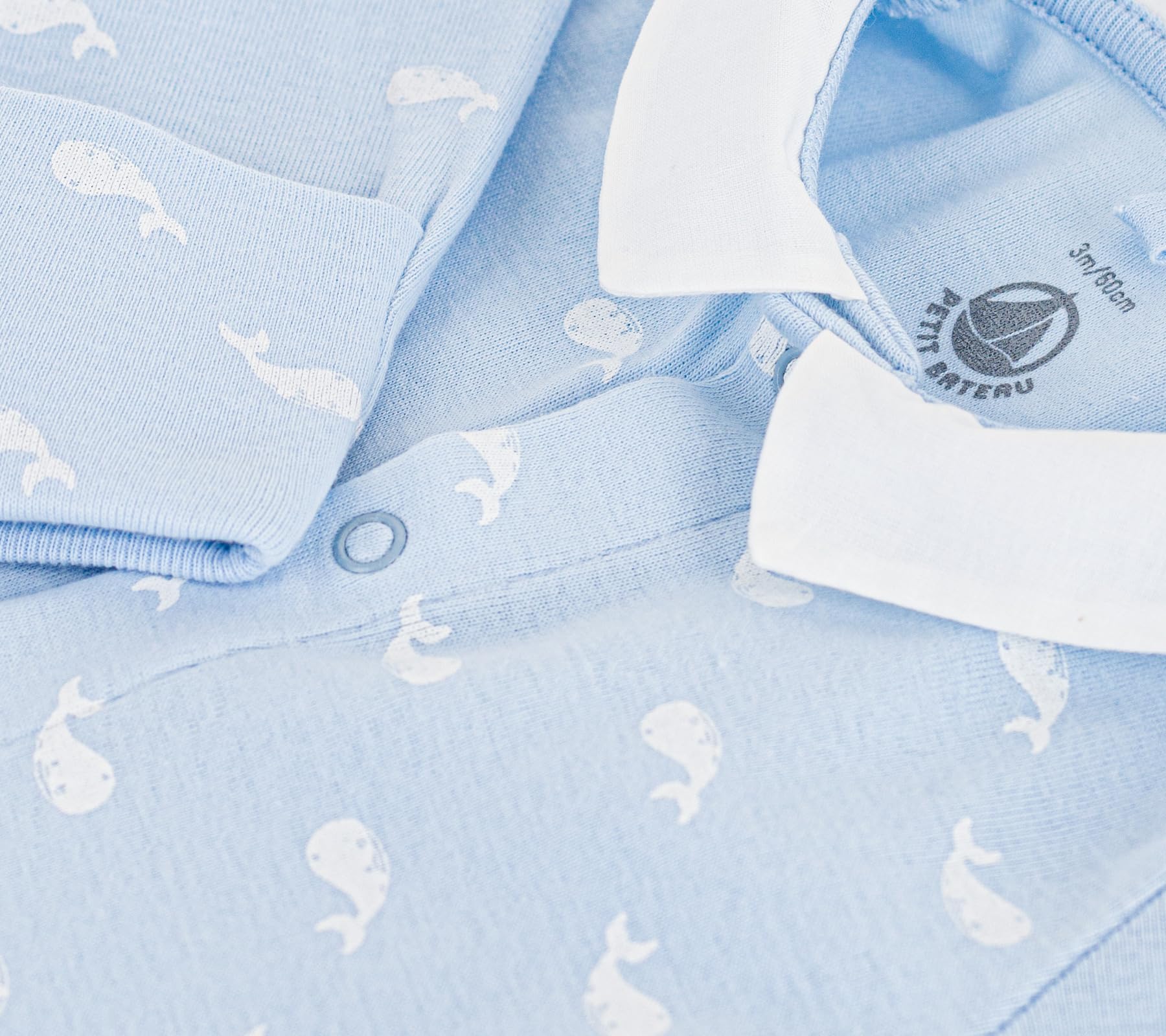 Petit Bateau Pyjama Bébé en Coton À Col Imprimé Baleine Bleu Blanc A0f2h01 Vêtements Nuit Mixte bébé (Lot de 1)