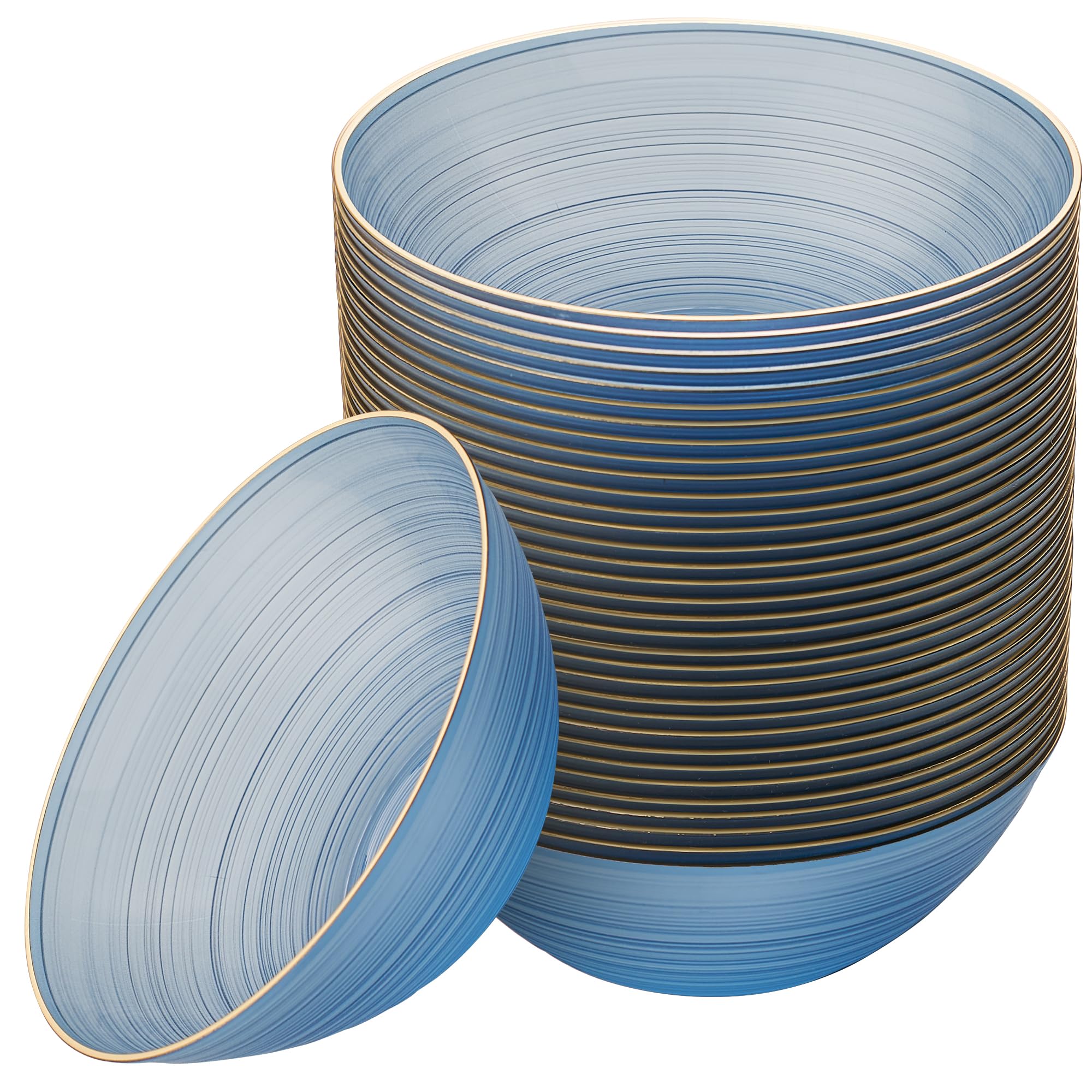 Elegant Disposable Plates & Bowls - Gold Rim Design -9