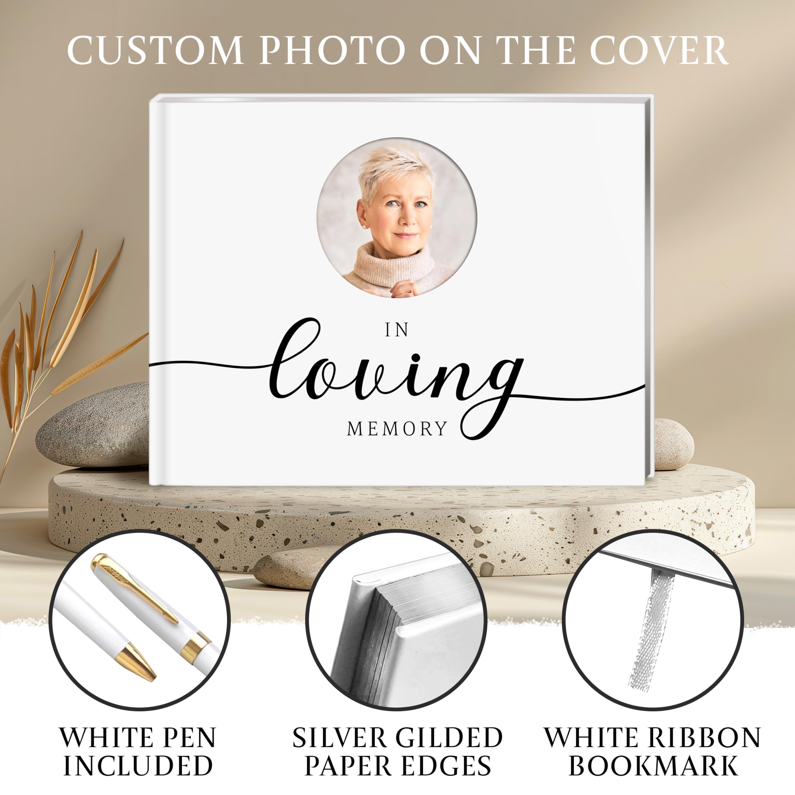 FORESTBLACK in Loving Memory Funeral Guestbook with Pen, Memorial Service Guest Book, Memorial Guest Book, Memorial Book, Funeral Book, Signature Book, Funeral Book Guest