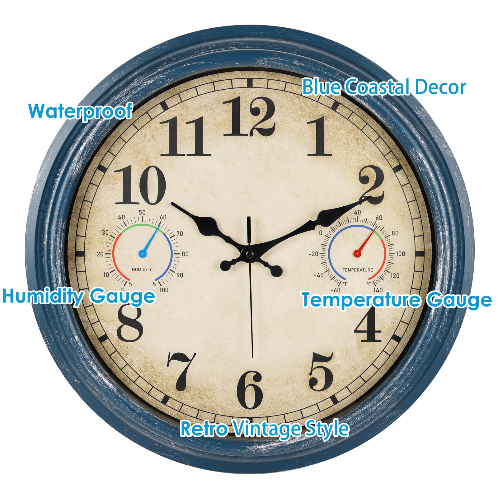 Amazon.com: Alarllok Large Outdoor Clock with Thermometer