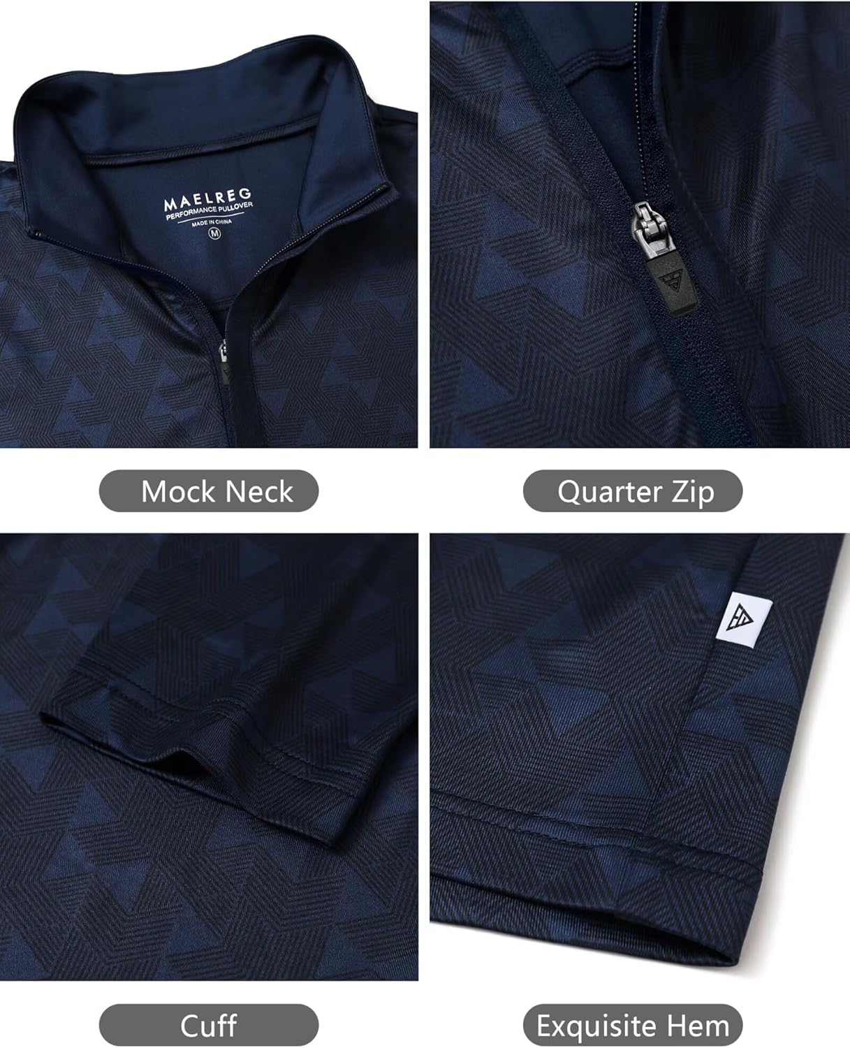 M MAELREG Quarter Zip Pullover Men Dry Fit Brushed Performance Long Sleeve Mock Neck Sports Golf 1/4 Zip Sweatshirts for Men - Image 6