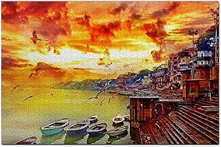 India Jigsaw Puzzle 1000 Piece India Ganges River Varanasi Puzzle Travel Souvenir Wooden