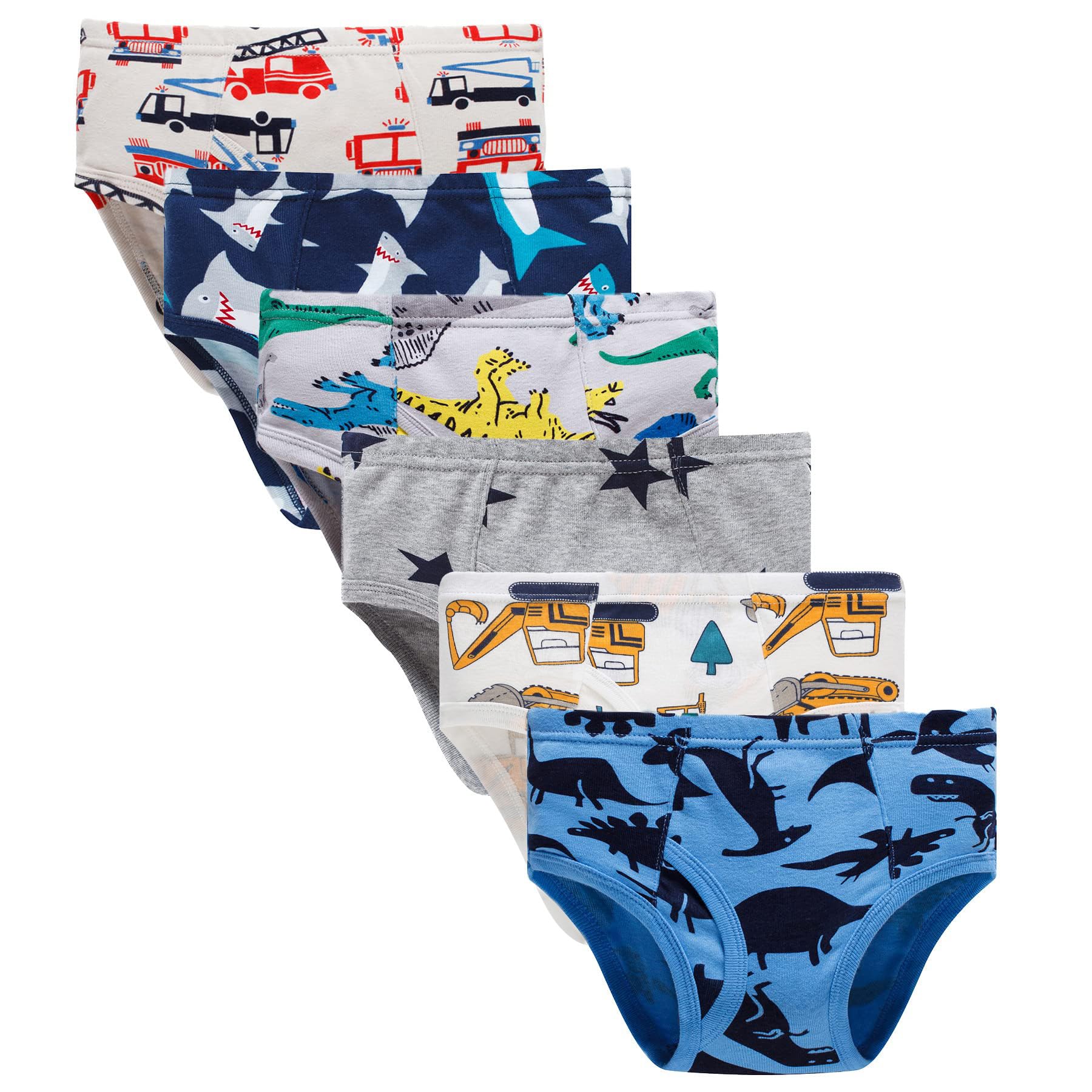 Little Boys Briefs Dinosaur Shark Truck Space Toddler Kids Baby Underwear 6 3-Pack