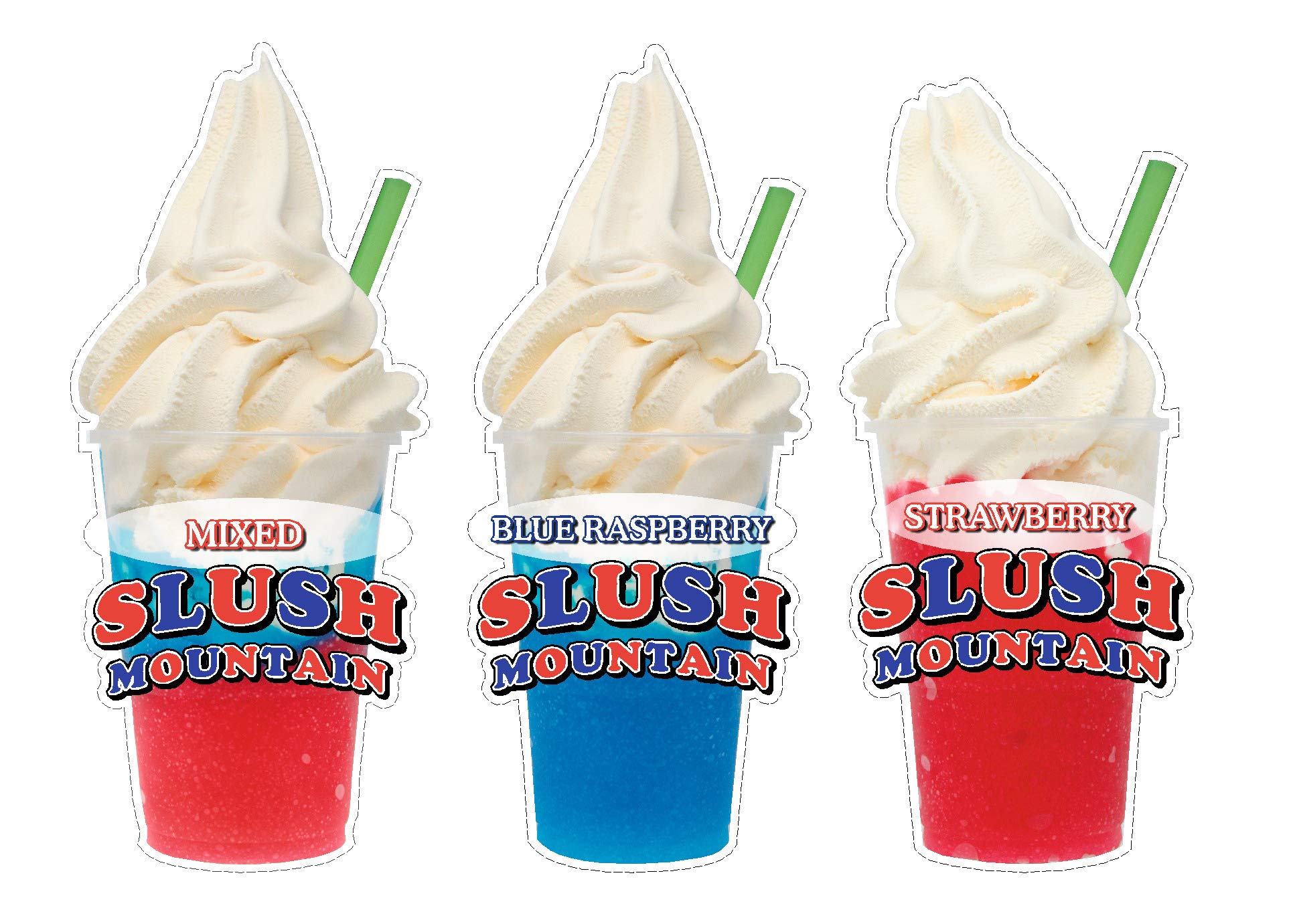 Slush Cup Mountain Stickers - Set of 3 Puppy catering ice cream van trailer cafe