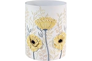 Avanti Linens Marielle Decorative Floral Waste Basket Trash Can for Home Decor