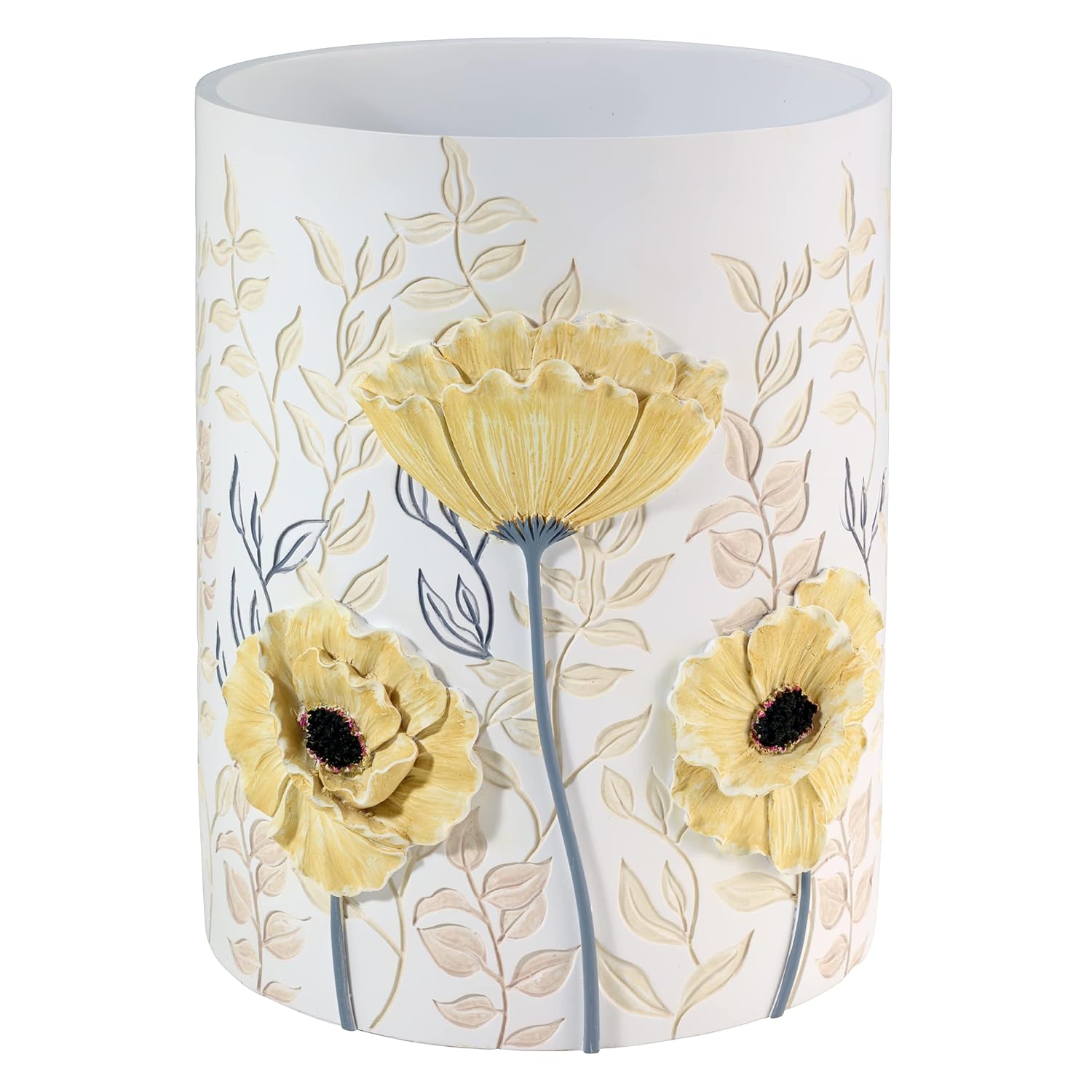 Avanti Linens - Waste Basket Decorative Trash Can Chic Home Decor Marielle Collection