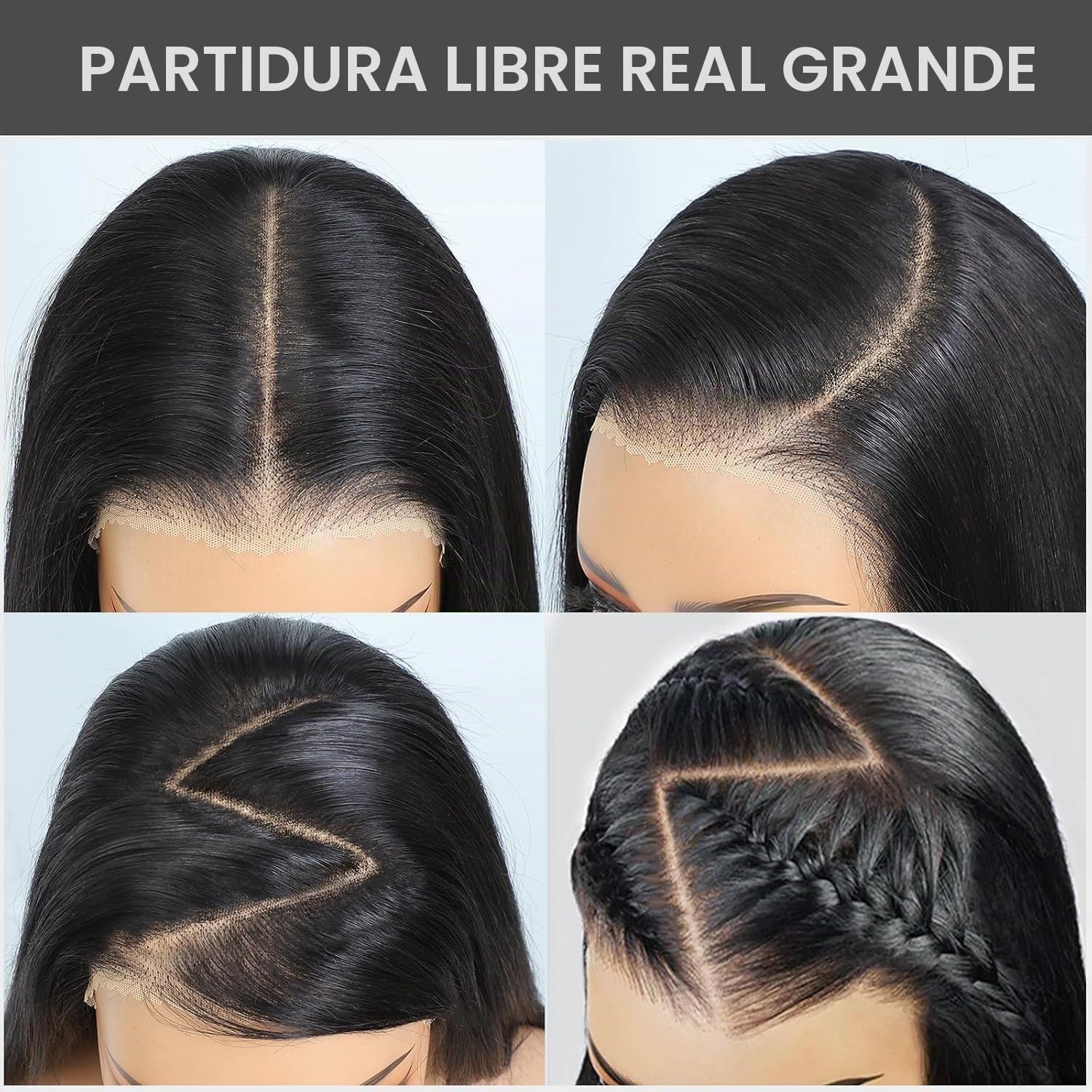20 Pulgadas Pelucas Mujer Pelo Natural 5x5 Lace Front Wigs Human Hair Peluca Negra Larga Con 180% Densidad Rayita Pre Arrancada Con Cabello Natural De Bebé (50cm)