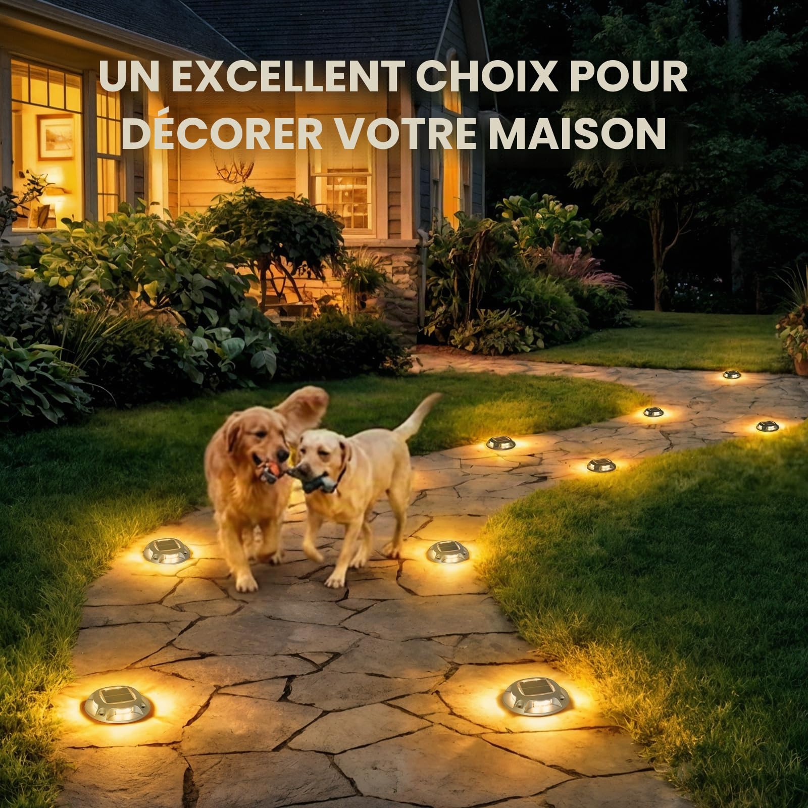 AGPTEK 8 PCS Lampe Solaire Extérieure Lampes Solaires Étanche IP68