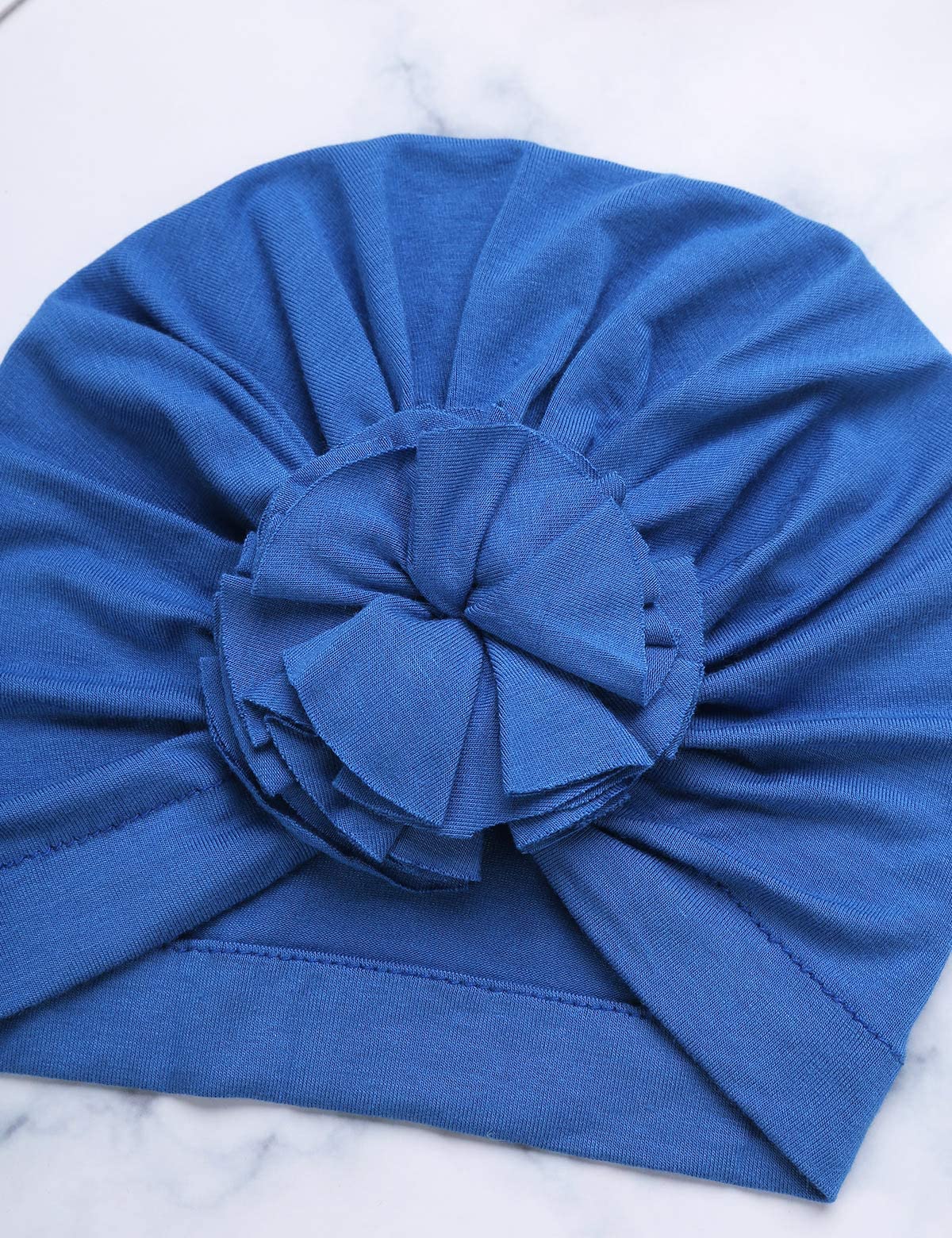 Säuglingsbaby Beanie Knoten Donut Hut Neugeborene Jungen Mädchen Baumwolle Weiche Turban Bogen Kaninchenohren Mütze Krankenhaus Kopf Wrap (Color : N Round Ruffles, Size : One Size)