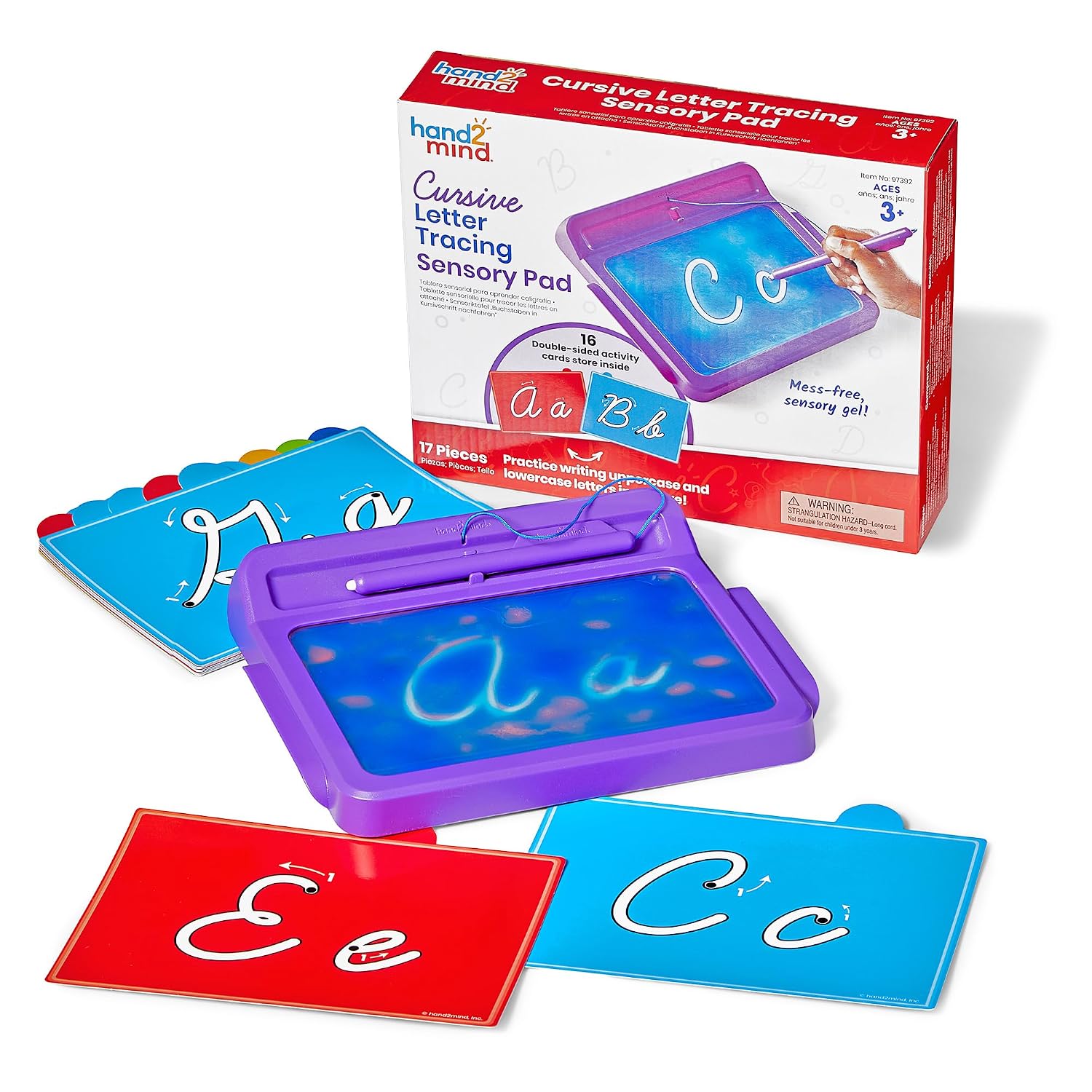 hand2mind Cursive Letter Tracing Sensory Pad, Tracing Board, Ages 3+