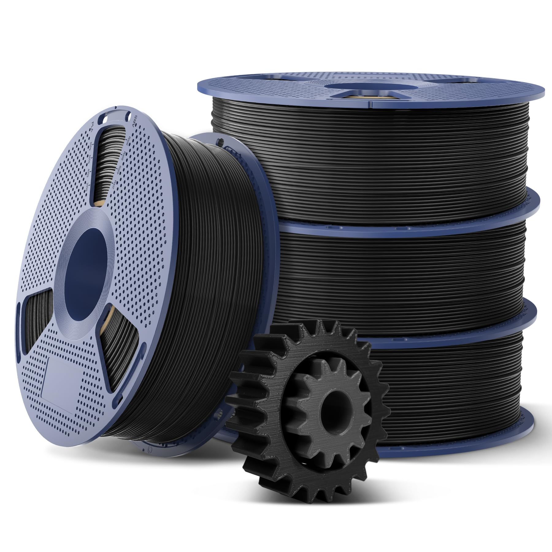 SUNLU 4KG Szybki filament ABS czarny 1,75 mm, filament do drukarki 3D ABS | 350mm/s wysoka prędkość szpula ABS, wysoka odporność na ciepło i doskonała wytrzymałość, czarny 4000g