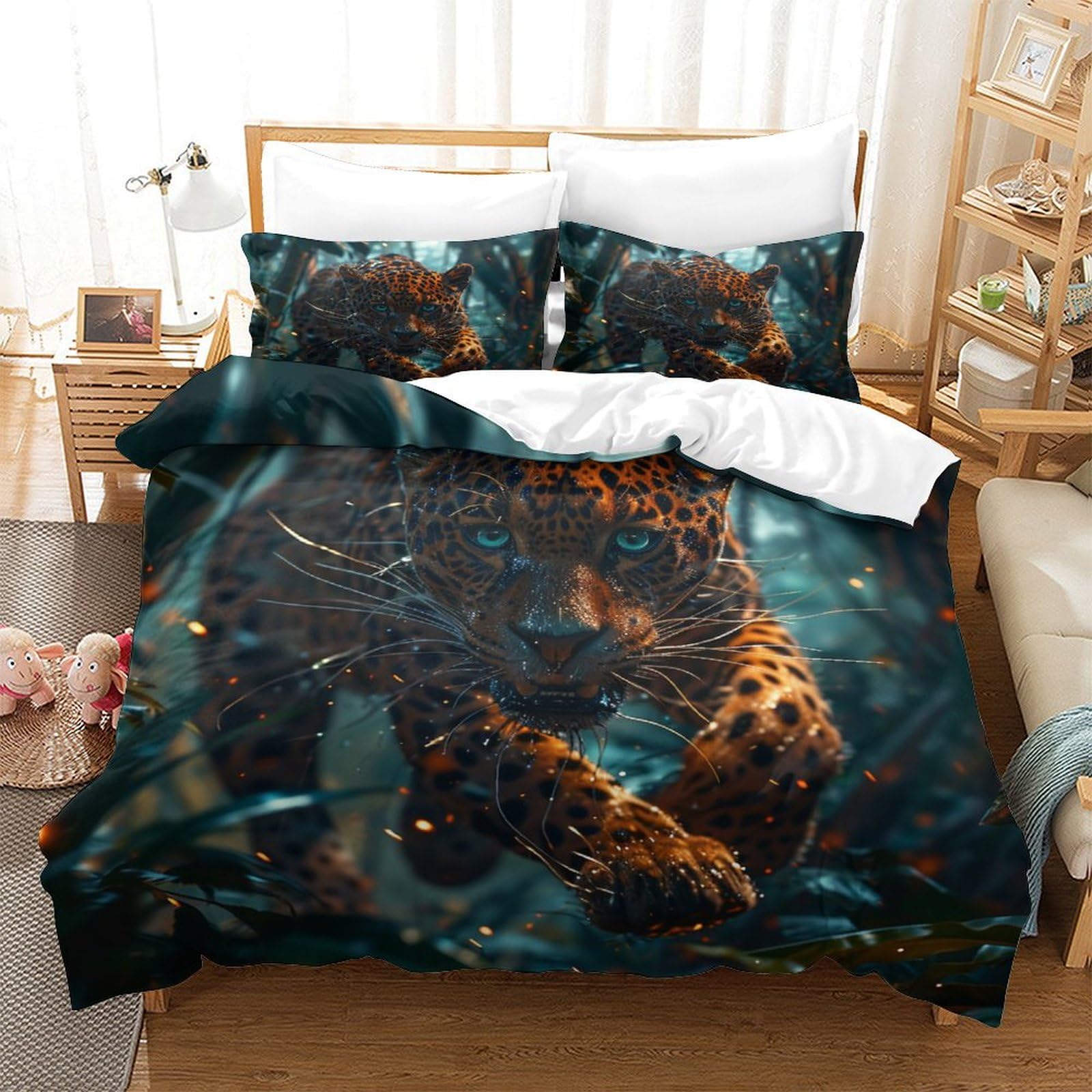 Parure de lit léopard 3D pour transformer votre chambre King