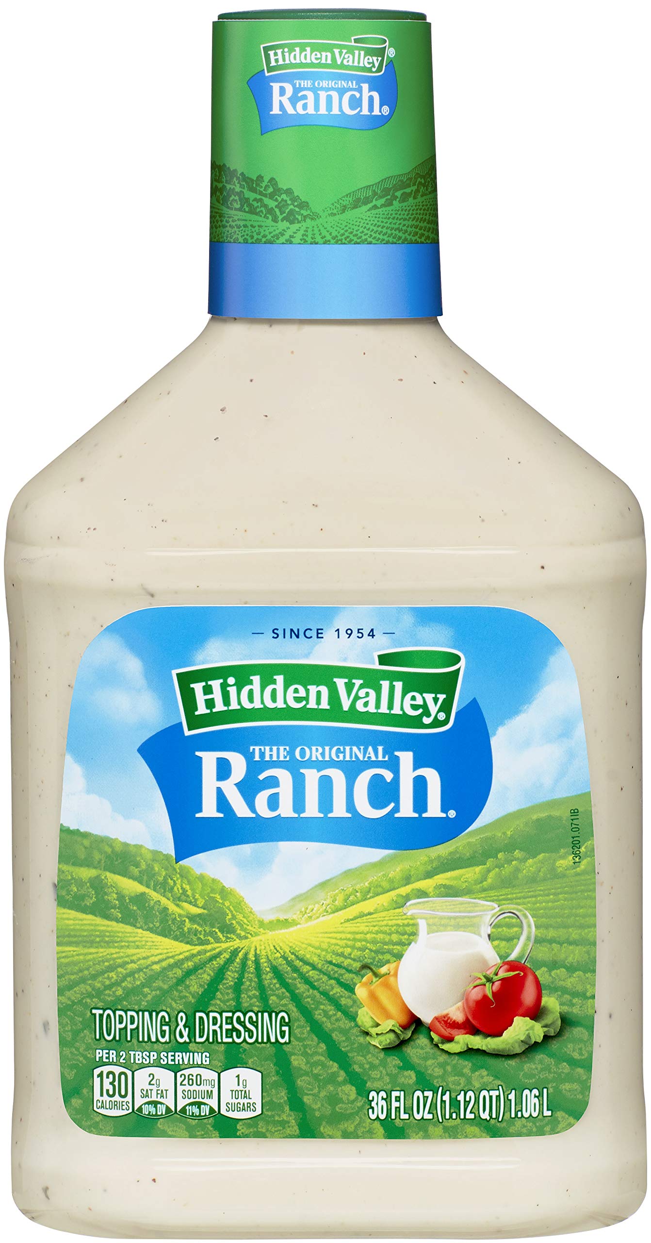 Hidden Valley Original Ranch Salatdressing und Topping, glutenfrei, Keto-freundlich, 1,0-l-Flasche (Packung kann variieren). -