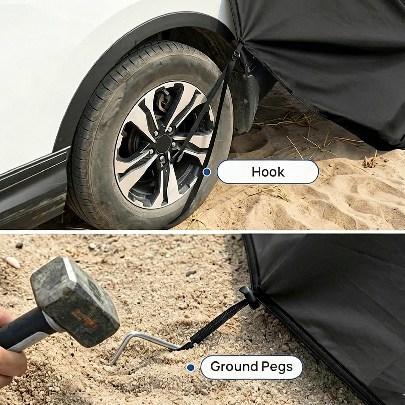 Generico Tenda per Bagagliaio Tenda Privacy Bagagliaio Auto | Shelter per Portellone Auto per Camper Van Furgone Hatchback Rimorchio Campeggio Picnic Spiaggia Escursionismo Viaggio